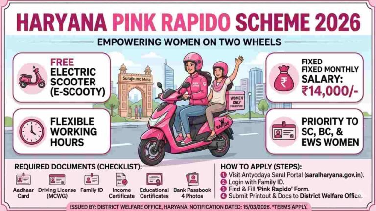 Haryana Pink Rapido Scheme 2026