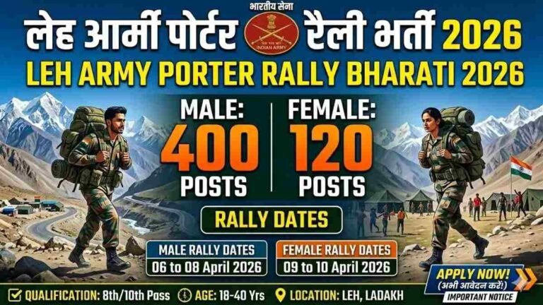 Indian Army Leh Porter Vacancy 2026