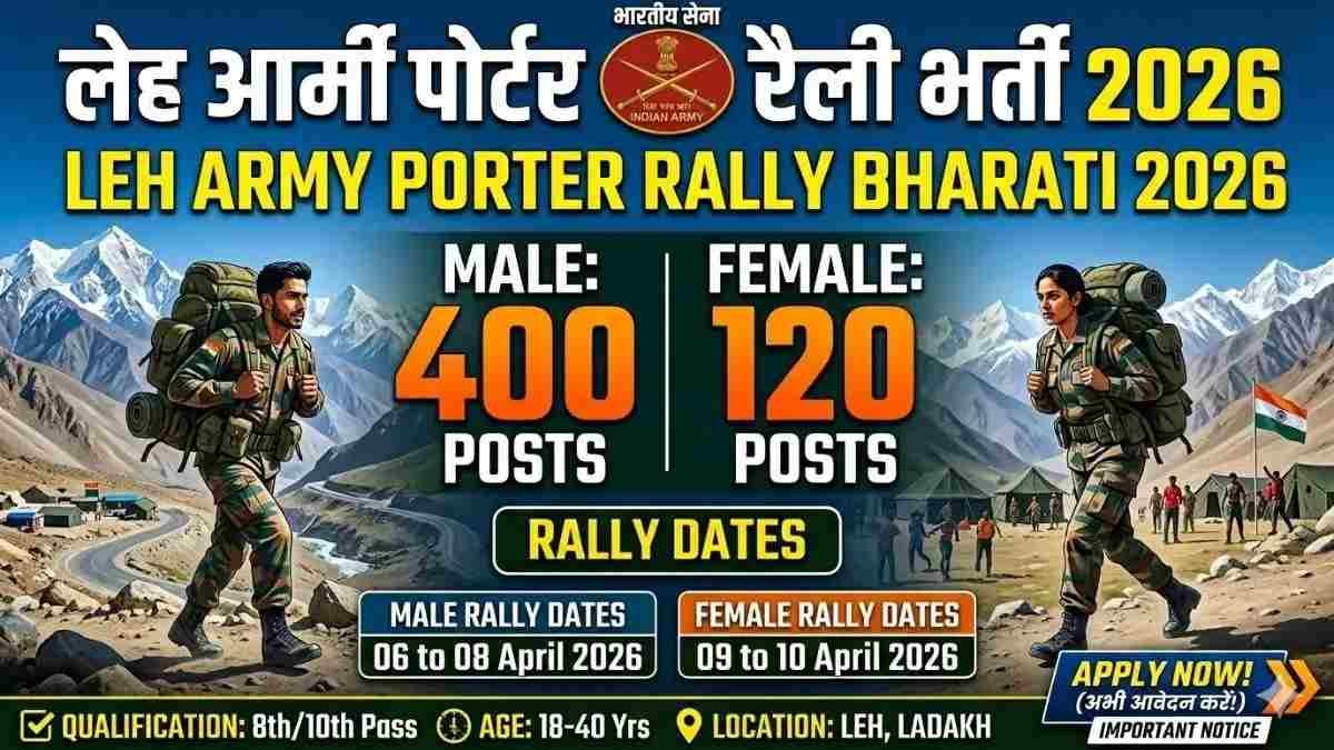 Indian Army Leh Porter Vacancy 2026